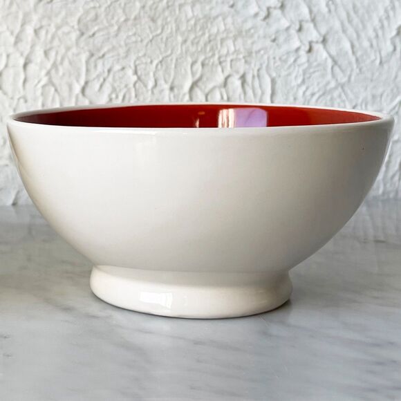 Rae Dunn Magenta BLISS Set of 2 Ivory/Red Interior Ice Cream/Cereal Bowls 5.5" - Picture 4 of 8